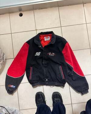 Vintage 90s Cale Yarborough Motorsports Thorn Apple Valley NASCAR Racing Jacket